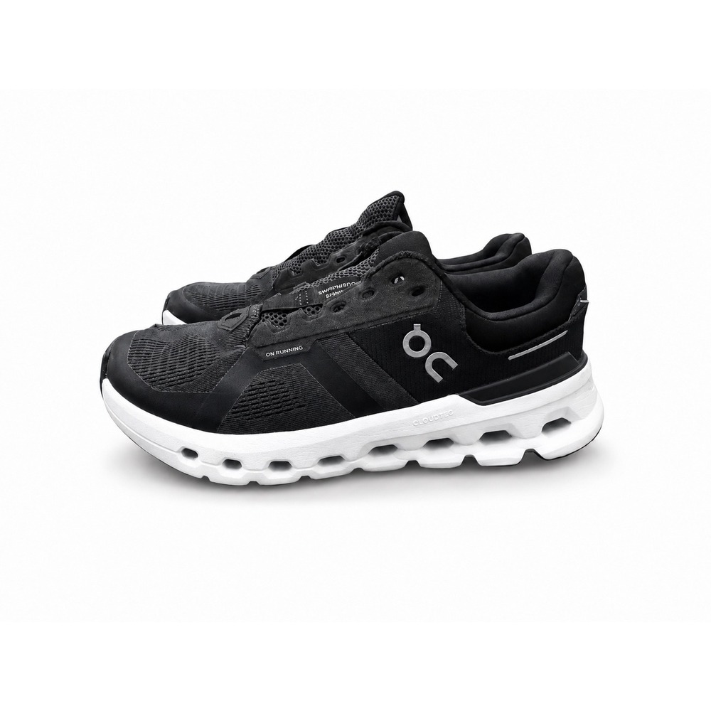 On Running Cloudrunner Women's 8.5 Black Asphalt White CloudTec Running Shoes